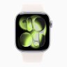 Apple Watch Series 11 46mm, Silver Aluminum Case with Sport Band - Light Blush