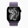Apple Watch Series 11 42mm, Jet Black Aluminum Case with Sport Loop - Purple Fog
