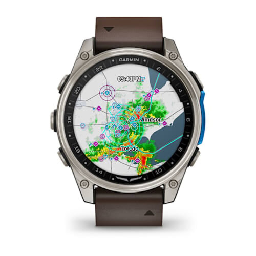 Умные часы Garmin D2 Mach 2 47mm, Titanium, Oxford Brown Leather Band