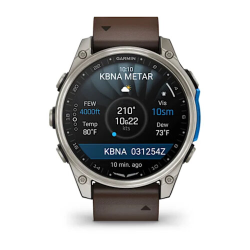 Умные часы Garmin D2 Mach 2 47mm, Titanium, Oxford Brown Leather Band