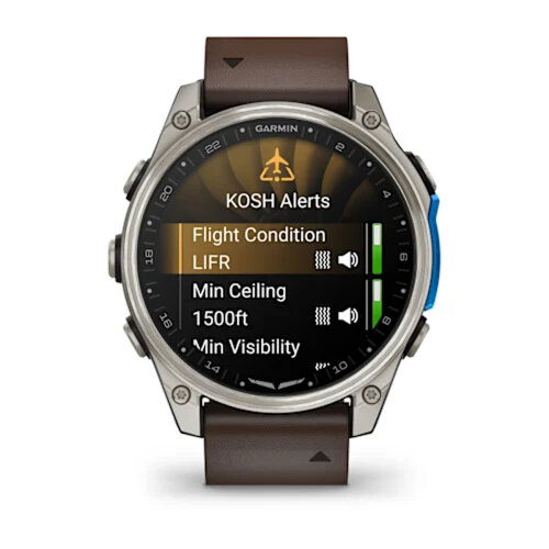 Умные часы Garmin D2 Mach 2 47mm, Titanium, Oxford Brown Leather Band