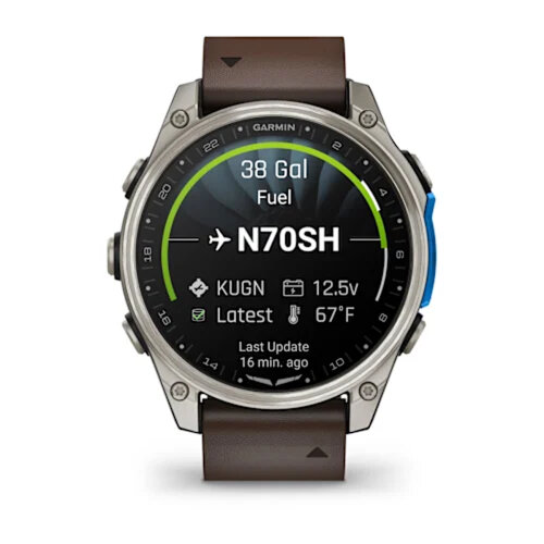 Умные часы Garmin D2 Mach 2 47mm, Titanium, Oxford Brown Leather Band