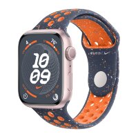 Apple Watch Series 9 41mm, Pink Aluminum Case with Nike Sport Band - Blue Flame