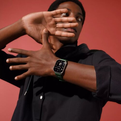 Apple Watch Hermes Series 12 46mm, спортивный ремешок Kilim зеленый
