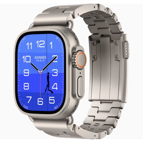 Apple Watch Hermès Ultra 4 49mm Natural Titanium, ремешок Scub’H Diving титаново-серый (Gris Titane)