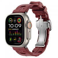 Apple Watch Ultra 3 49mm Titanium, спортивный ремешок Hermes Kilim красный