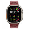 Apple Watch Ultra 3 49mm Titanium, спортивный ремешок Hermes Kilim красный