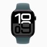 Apple Watch Series 10 42mm, Jet Black Aluminum Case with Sport Band - Lake Green