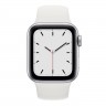 Apple Watch SE 40 мм, серебристый алюминий, белый спортивный ремешок