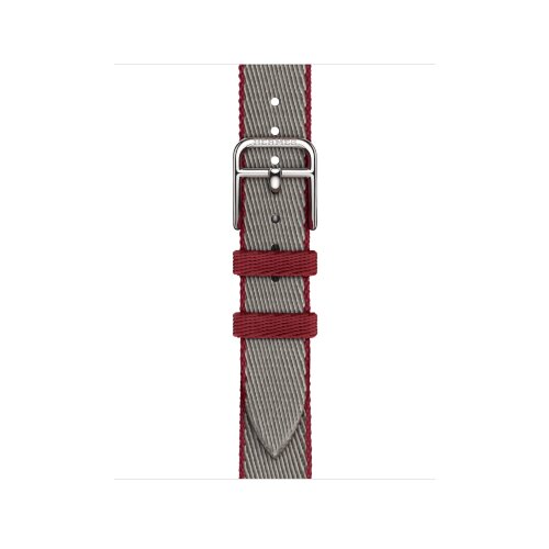 Тонкий ремешок Twill Jump Attelage Single Tour 42mm - Gris Meyer/Rouge Grenat (Серый)
