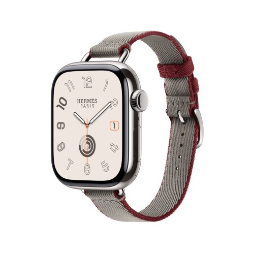 Тонкий ремешок Twill Jump Attelage Single Tour 42mm - Gris Meyer/Rouge Grenat (Серый)