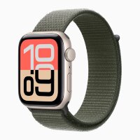 Apple Watch SE 3 40mm, Starlight Aluminum Case with Sport Loop - Forest