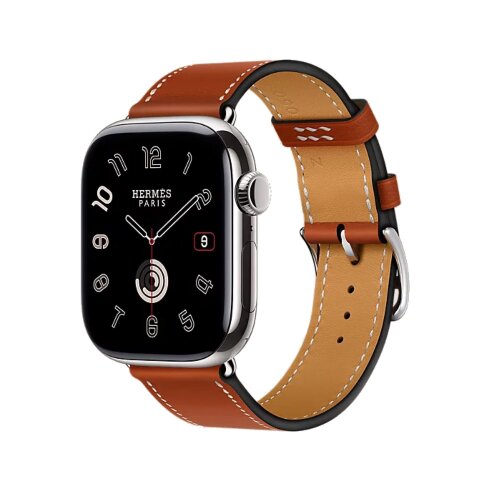Ремешок Hermès Single Tour из кожи Swift 42mm для Apple Watch - Красно-коричневый (Cevre)