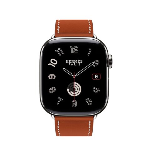 Ремешок Hermès Single Tour из кожи Swift 42mm для Apple Watch - Красно-коричневый (Cevre)