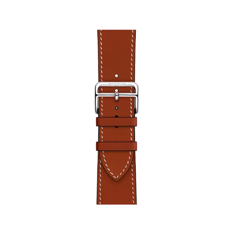 Ремешок Hermès Single Tour из кожи Swift 42mm для Apple Watch - Красно-коричневый (Cevre)