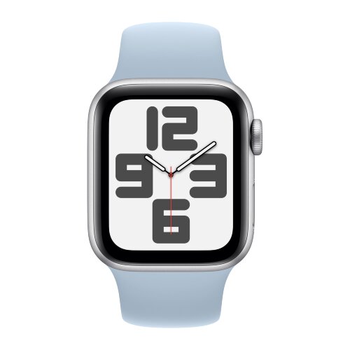 Apple Watch SE (2023) 44mm, Silver Aluminum Case with Sport Band - Light Blue (Голубой)