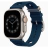 Apple Watch Hermès Ultra 4 49mm Natural Titanium, ремешок Scub’H Diving синий (Bleu De Malte)