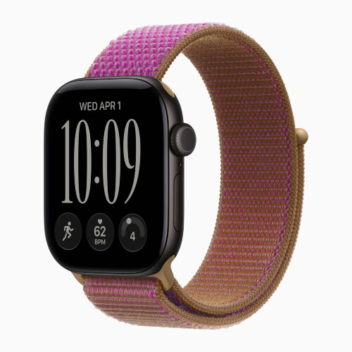 Apple Watch Series 12 42mm, Black Aluminum Case with Sport Loop - Magenta