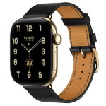 Apple Watch Hermès Series 12 42mm, Radiant Gold Titanium, ремешок Single Tour черный (Noir)