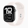 Apple Watch Series 10 42mm, Jet Black Aluminum Case with Sport Band - Light Blush