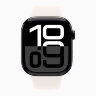 Apple Watch Series 10 42mm, Jet Black Aluminum Case with Sport Band - Light Blush