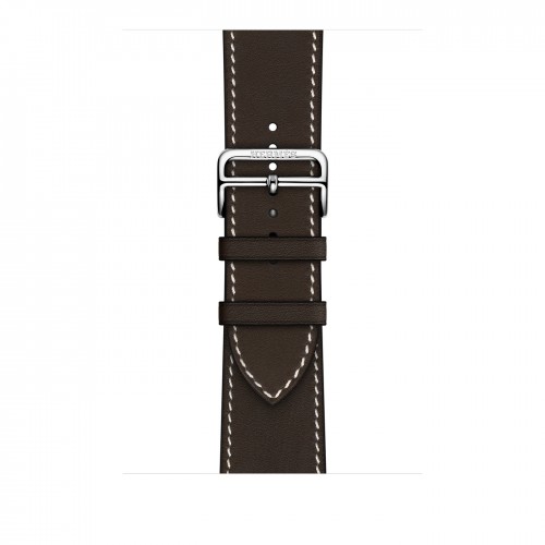 Apple Watch Hermes Series 8 45 мм ремешок из тёмно-коричневой кожи с раскладывающейся застёжкой