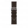Apple Watch Series 7 Hermes 45 мм ремешок из тёмно-коричневой кожи с раскладывающейся застёжкой