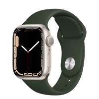 Apple Watch Series 7 41 мм, из алюминия «Сияющая звезда», спортивный ремешок «Кипрский зелёный»