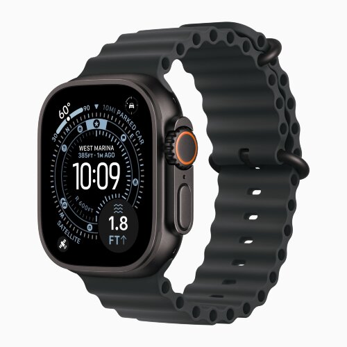 Apple Watch Ultra 3 49mm Black Titanium Case with Black Ocean Band