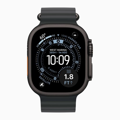 Apple Watch Ultra 3 49mm Black Titanium Case with Black Ocean Band