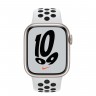Apple Watch Nike Series 7 41 мм, алюминий и спортивный ремешок Nike «чистая платина/чёрный»