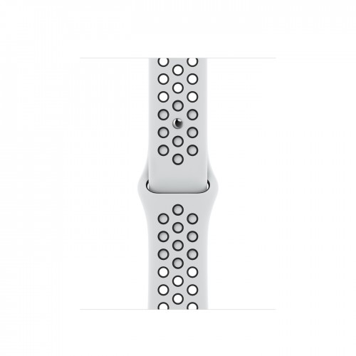 Apple Watch Nike Series 7 41 мм, алюминий и спортивный ремешок Nike «чистая платина/чёрный»
