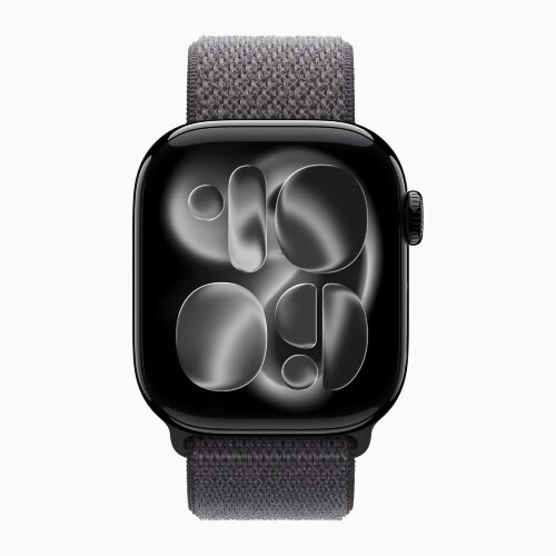 Apple Watch Series 11 42mm, Jet Black Aluminum Case with Sport Loop - Dark Gray