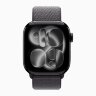 Apple Watch Series 11 42mm, Jet Black Aluminum Case with Sport Loop - Dark Gray