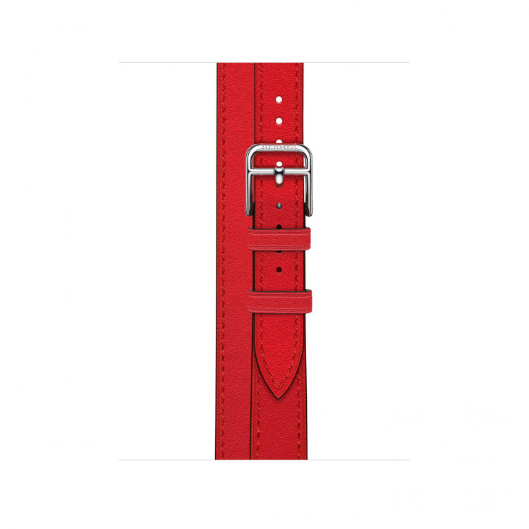 Ремешок Hermès Attelage Double Tour из кожи Swift 42mm для Apple Watch - Красный