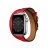 Ремешок Hermès Attelage Double Tour из кожи Swift 41mm для Apple Watch - Красный