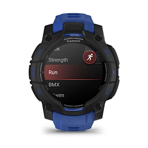 Умные часы Garmin Instinct 3 45mm, AMOLED, Black, Bolt Blue/Black Band