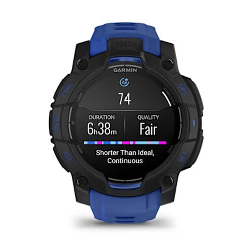 Умные часы Garmin Instinct 3 45mm, AMOLED, Black, Bolt Blue/Black Band