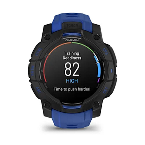Умные часы Garmin Instinct 3 45mm, AMOLED, Black, Bolt Blue/Black Band