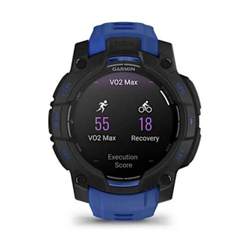 Умные часы Garmin Instinct 3 45mm, AMOLED, Black, Bolt Blue/Black Band