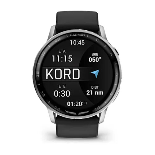 Умные часы Garmin D2 Air X15 45mm, Silver, Black Silicone Band