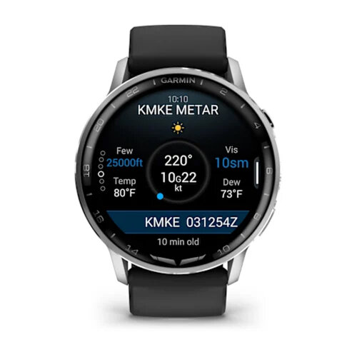 Умные часы Garmin D2 Air X15 45mm, Silver, Black Silicone Band