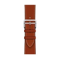 Ремешок Hermès Single Tour из кожи Swift 46mm для Apple Watch - Красно-коричневый (Cevre)