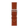 Ремешок Hermès Single Tour из кожи Swift 46mm для Apple Watch - Красно-коричневый (Cevre)