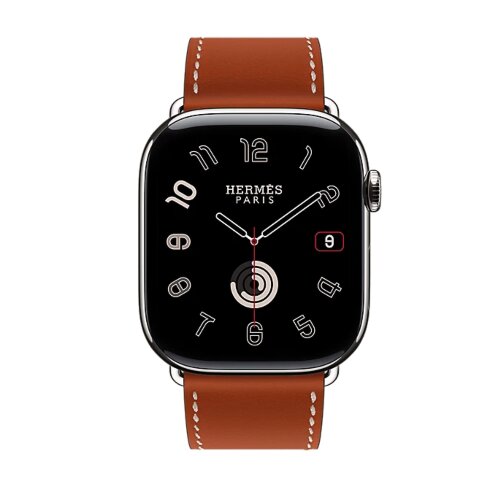 Ремешок Hermès Single Tour из кожи Swift 46mm для Apple Watch - Красно-коричневый (Cevre)
