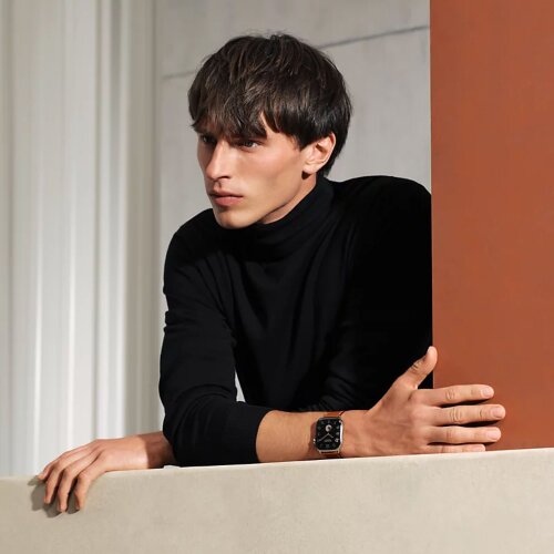 Ремешок Hermès Single Tour из кожи Swift 46mm для Apple Watch - Красно-коричневый (Cevre)