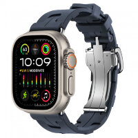 Apple Watch Ultra 3 49mm Titanium, спортивный ремешок Hermes Kilim синий