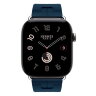 Apple Watch Hermès Series 12 46mm, Silver Titanium, ремешок Deployment Buckle Kilim синий (Bleu De Malte)