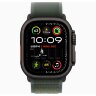 Apple Watch Ultra 2 49mm Black Titanium Case with Green Trail Loop (S/M)