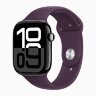 Apple Watch Series 10 42mm, Jet Black Aluminum Case with Sport Band - Plum